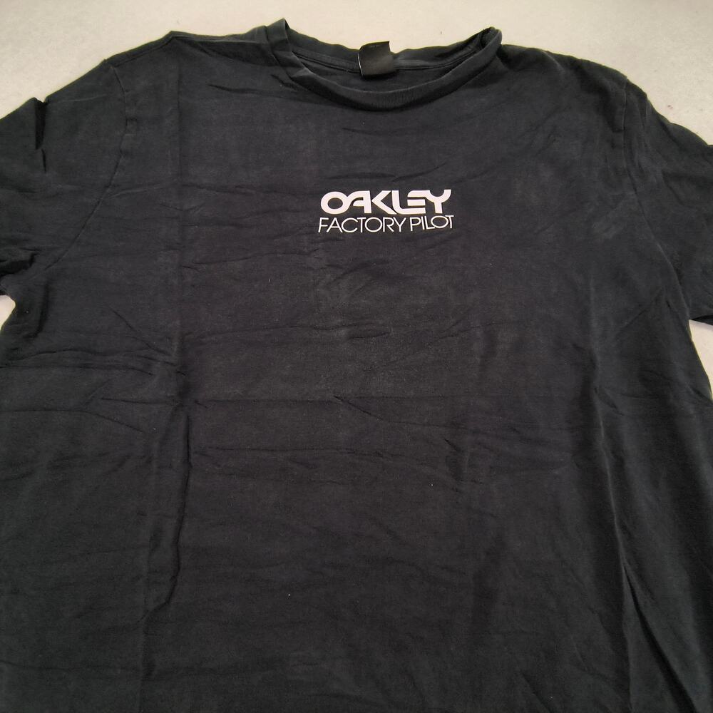 Oakley Crew Neck Short Sleeve Graphic Shirt Mens Size Medium M Black White